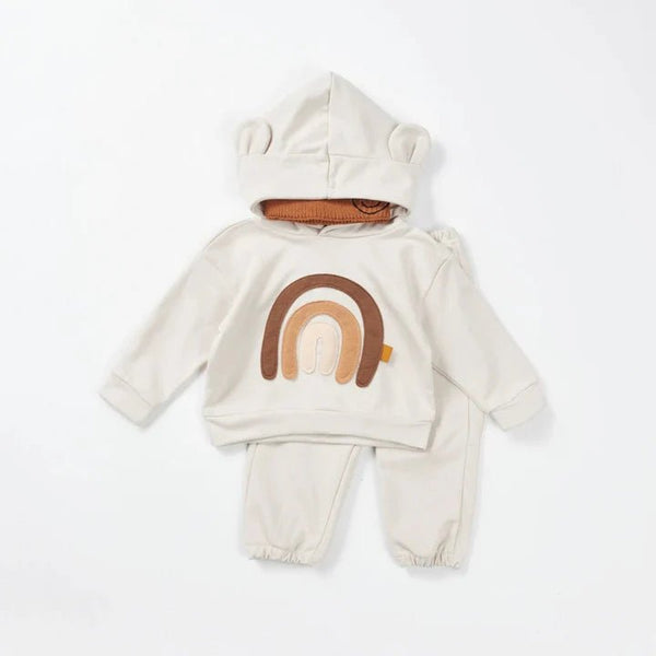 Regenbogen - Kapuzenpullover - Set - Märchen Mode aus Bio - Baumwolle personalisierte geschenke Baby Outfit, Strampler & Geschenkideen für Neugeborene & 0–24 Monate & und perfekt als Geschenk zur Geburt product_