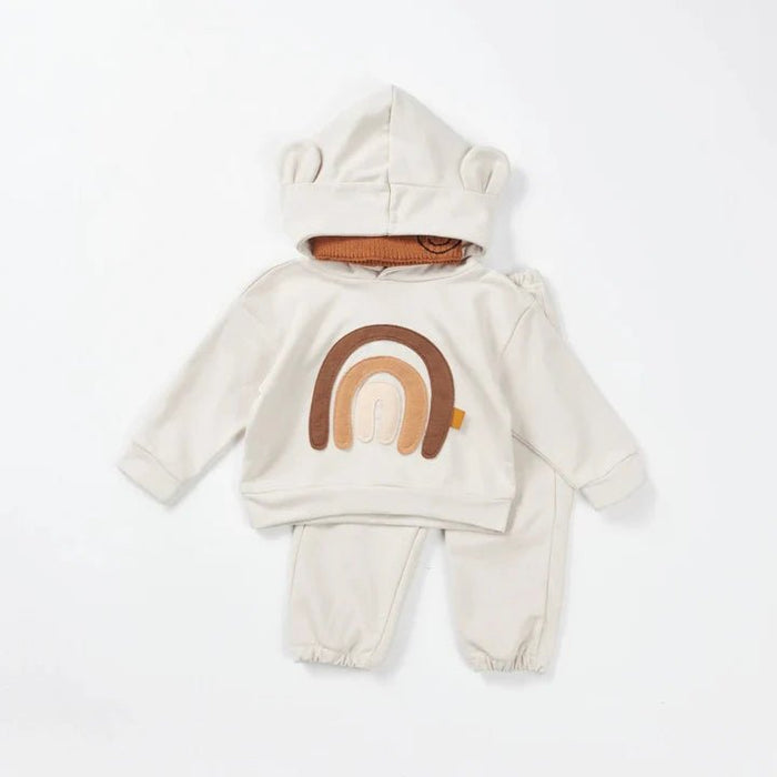 Regenbogen - Kapuzenpullover - Set - Märchen Mode aus Bio - Baumwolle personalisierte geschenke Babyset & Bodys mit spruch & Geschenkideen für Neugeborene & 0–24 Monate & und perfekt als Geschenk zur Geburt
