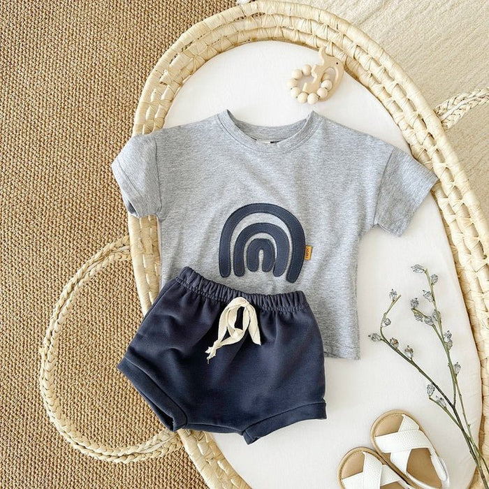Regenbogen - Träume - Short Set - Märchen Mode aus Bio - Baumwolle personalisierte geschenke Babyset & Bodys mit spruch & Geschenkideen für Neugeborene & 0–24 Monate & und perfekt als Geschenk zur Geburt