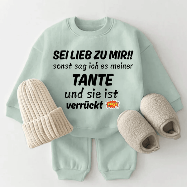 Sei Lieb zu mir!! sonst sag ich es meiner Tanta und sie ist verrückt - Märchen Mode aus Bio - Baumwolle personalisierte geschenke Baby Outfit, Strampler & Geschenkideen für Neugeborene & 0–24 Monate & und perfekt als Geschenk zur Geburt product_