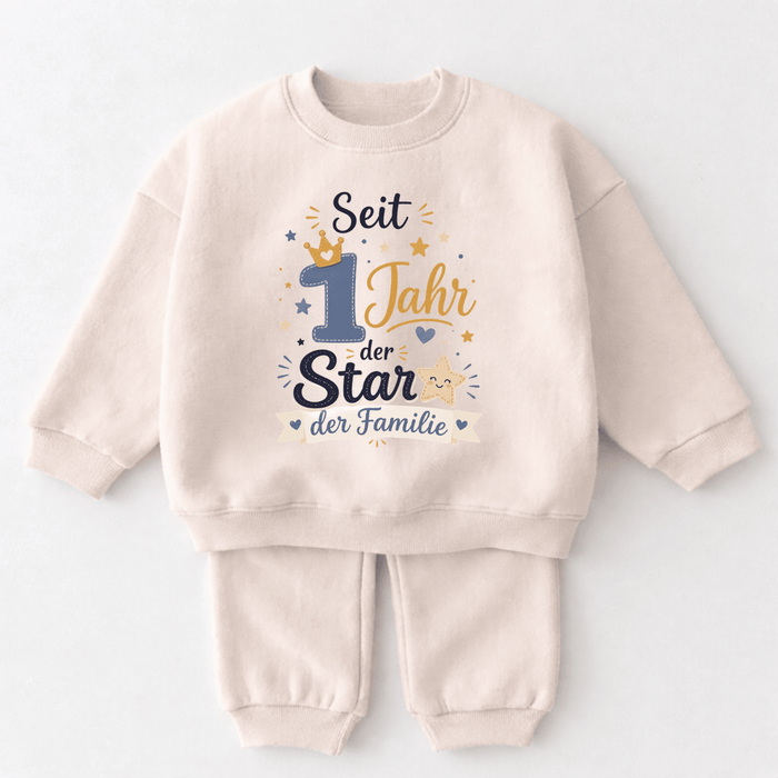 Seit 1 Jahr der star der Familie - Märchen Mode aus Bio-Baumwolle personalisierte geschenke Babyset & Bodys mit spruch & Geschenkideen für Neugeborene & 0–24 Monate & und perfekt als Geschenk zur Geburt