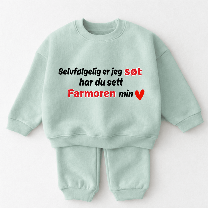 Selvfølgelig er jeg søt har du sett Farmoren min - Märchen Mode aus Bio-Baumwolle personalisierte geschenke Babyset & Bodys mit spruch & Geschenkideen für Neugeborene & 0–24 Monate & und perfekt als Geschenk zur Geburt