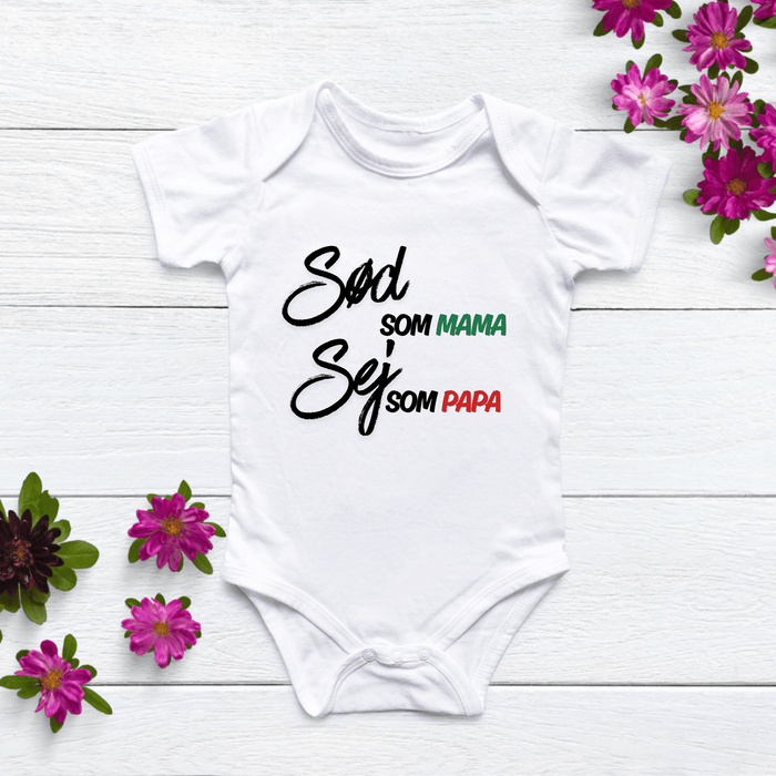 Sød som MAMA Sej Som Papa - Märchen Mode aus Bio - Baumwolle personalisierte geschenke Babyset & Bodys mit spruch & Geschenkideen für Neugeborene & 0–24 Monate & und perfekt als Geschenk zur Geburt