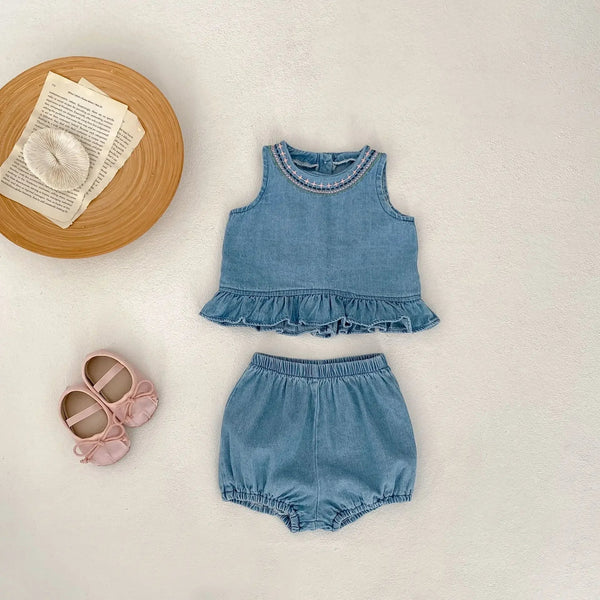 Sommerblüte Denim Set - Märchen Mode - 