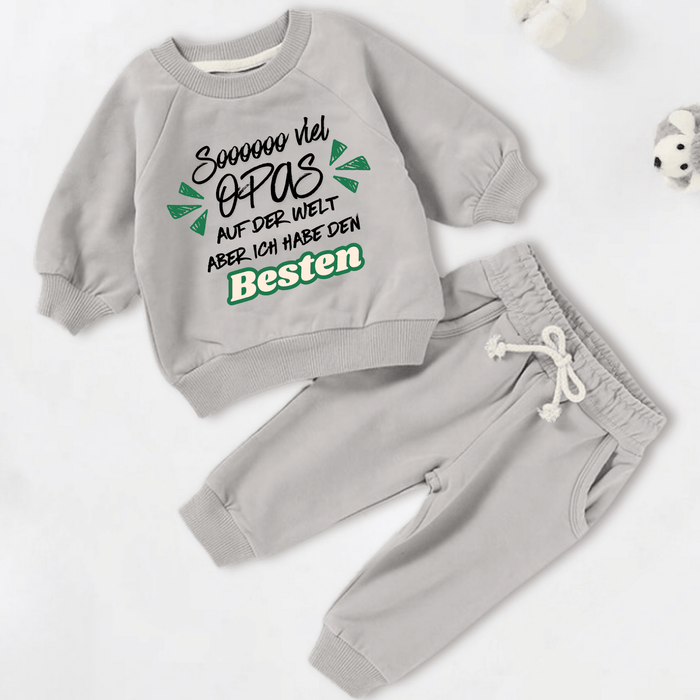 Soooooo viel OPAS auf der welt aber ich habe den Besten Rosa & Grau - Märchen Mode aus Bio - Baumwolle personalisierte geschenke Babyset & Bodys mit spruch & Geschenkideen für Neugeborene & 0–24 Monate & und perfekt als Geschenk zur Geburt