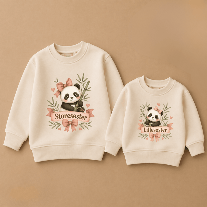 Storesøster & Lillesøster Panda Matching Sweatshirts - Märchen Mode aus Bio-Baumwolle personalisierte geschenke Babyset & Bodys mit spruch & Geschenkideen für Neugeborene & 0–24 Monate & und perfekt als Geschenk zur Geburt