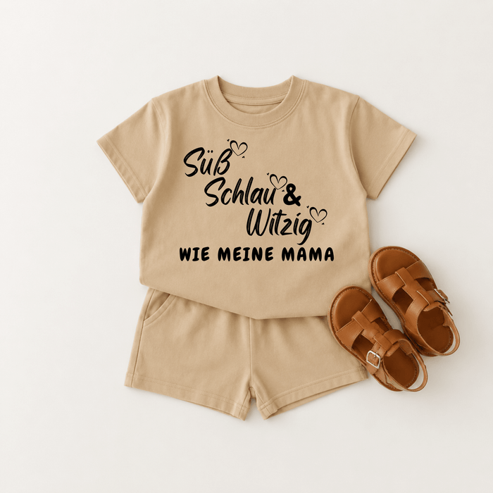 Süß, Schlau & Witzig wie meine Mama - Märchen Mode aus Bio - Baumwolle personalisierte geschenke Babyset & Bodys mit spruch & Geschenkideen für Neugeborene & 0–24 Monate & und perfekt als Geschenk zur Geburt
