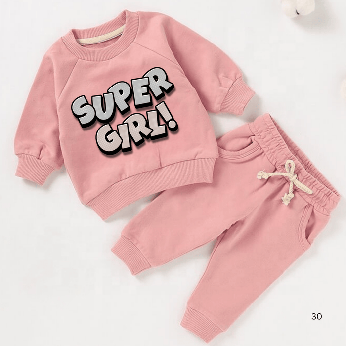 Super Girl Rosa - Märchen Mode aus Bio - Baumwolle personalisierte geschenke Babyset & Bodys mit spruch & Geschenkideen für Neugeborene & 0–24 Monate & und perfekt als Geschenk zur Geburt