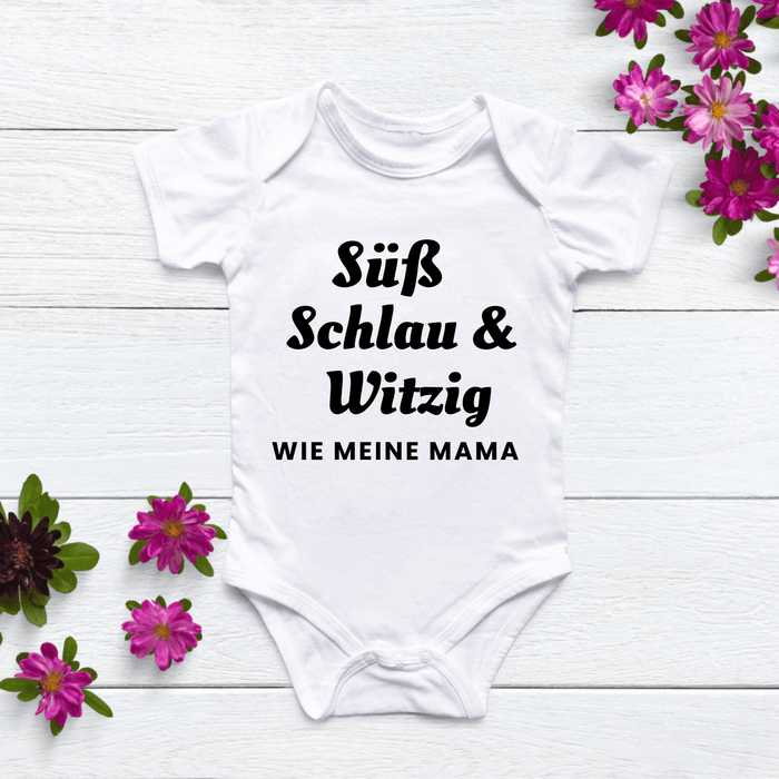 Süß Schlau & Witzig wie meine Mama Body - Märchen Mode aus Bio - Baumwolle personalisierte geschenke Babyset & Bodys mit spruch & Geschenkideen für Neugeborene & 0–24 Monate & und perfekt als Geschenk zur Geburt