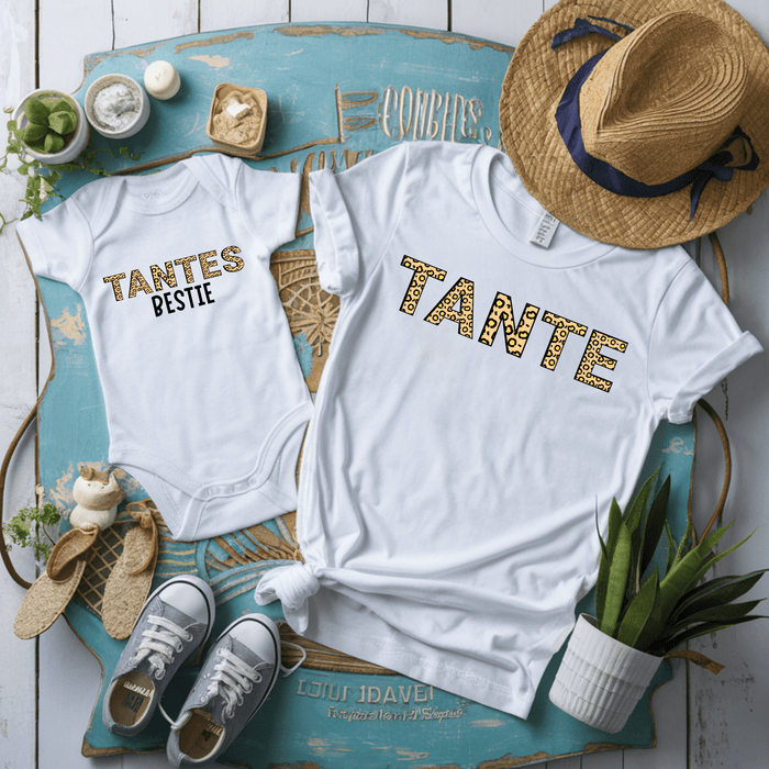 Tante Bestie - Matching - Märchen Mode aus Bio - Baumwolle personalisierte geschenke Babyset & Bodys mit spruch & Geschenkideen für Neugeborene & 0–24 Monate & und perfekt als Geschenk zur Geburt