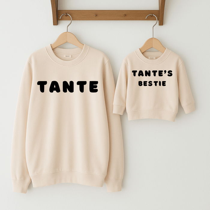 Tante und Tante's Bestie Matching - Märchen Mode aus Bio - Baumwolle personalisierte geschenke Babyset & Bodys mit spruch & Geschenkideen für Neugeborene & 0–24 Monate & und perfekt als Geschenk zur Geburt