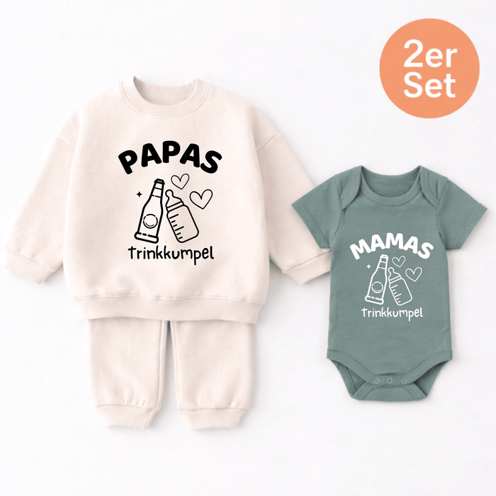 Trinkkumpel 2er set - Märchen Mode aus Bio - Baumwolle personalisierte geschenke Babyset & Bodys mit spruch & Geschenkideen für Neugeborene & 0–24 Monate & und perfekt als Geschenk zur Geburt