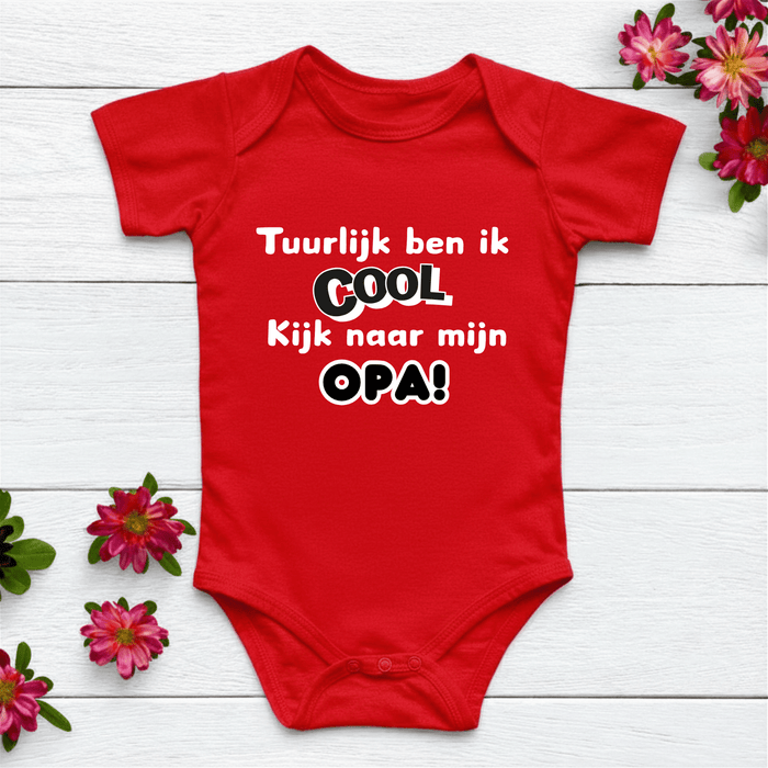 Tuurlijk ben ik Cool Kijk naar mijn OPA! Body Rood - Märchen Mode aus Bio - Baumwolle personalisierte geschenke Babyset & Bodys mit spruch & Geschenkideen für Neugeborene & 0–24 Monate & und perfekt als Geschenk zur Geburt