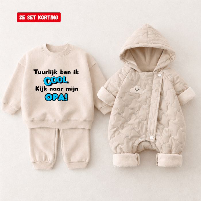 Tuurlijk ben ik cool Kijk naar mijn OPA! & Winterse knuffelromper - Märchen Mode aus Bio - Baumwolle personalisierte geschenke Babyset & Bodys mit spruch & Geschenkideen für Neugeborene & 0–24 Monate & und perfekt als Geschenk zur Geburt