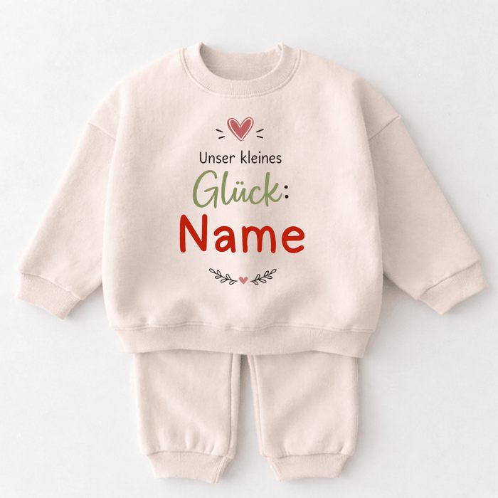 Unser kleines Glück (Name) - Märchen Mode aus Bio - Baumwolle personalisierte geschenke Babyset & Bodys mit spruch & Geschenkideen für Neugeborene & 0–24 Monate & und perfekt als Geschenk zur Geburt