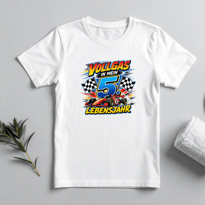 Vollgas in mein 5. Lebensjahr - Märchen Mode aus Bio-Baumwolle personalisierte geschenke Babyset & Bodys mit spruch & Geschenkideen für Neugeborene & 0–24 Monate & und perfekt als Geschenk zur Geburt