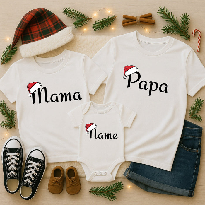 Weihnachts-Familien-Matching-Set Mama, Papa & Baby - Märchen Mode aus Bio-Baumwolle personalisierte geschenke Babyset & Bodys mit spruch & Geschenkideen für Neugeborene & 0–24 Monate & und perfekt als Geschenk zur Geburt