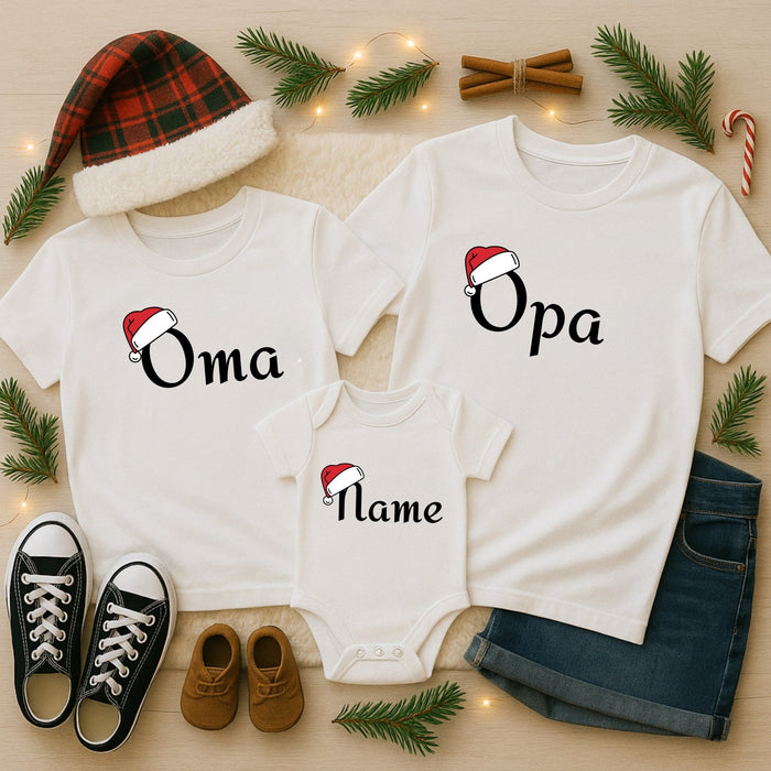 Weihnachts-Familien-Matching-Set Oma, Opa & Baby - Märchen Mode aus Bio-Baumwolle personalisierte geschenke Babyset & Bodys mit spruch & Geschenkideen für Neugeborene & 0–24 Monate & und perfekt als Geschenk zur Geburt