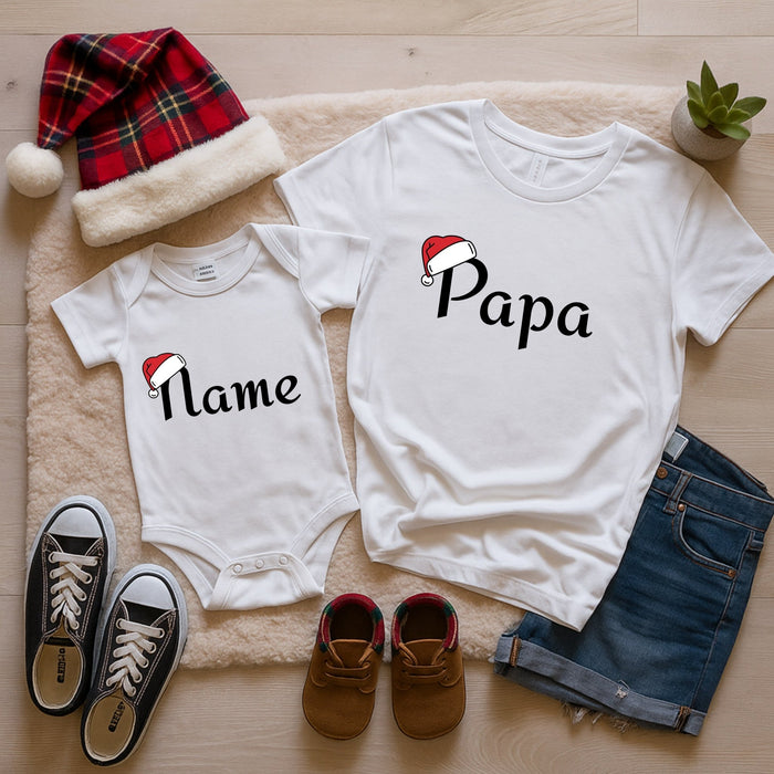 Weihnachts-Matching-Set Babyname & Papa - Märchen Mode aus Bio-Baumwolle personalisierte geschenke Babyset & Bodys mit spruch & Geschenkideen für Neugeborene & 0–24 Monate & und perfekt als Geschenk zur Geburt