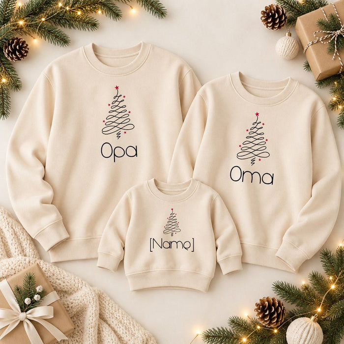 Weihnachts-Matching-Set Oma, Opa & Baby - Beige - Märchen Mode aus Bio-Baumwolle personalisierte geschenke Babyset & Bodys mit spruch & Geschenkideen für Neugeborene & 0–24 Monate & und perfekt als Geschenk zur Geburt