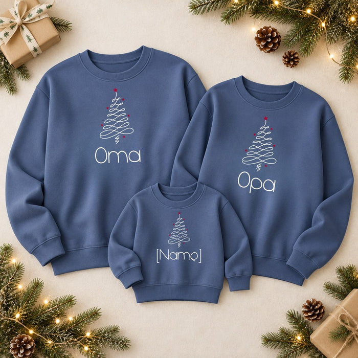 Weihnachts-Matching-Set Oma, Opa & Baby - Blau - Märchen Mode aus Bio-Baumwolle personalisierte geschenke Babyset & Bodys mit spruch & Geschenkideen für Neugeborene & 0–24 Monate & und perfekt als Geschenk zur Geburt