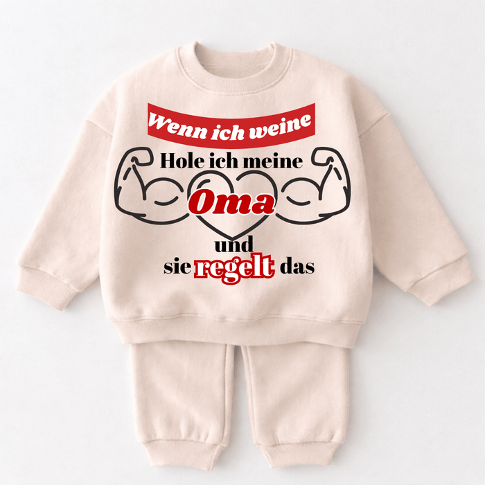 Wenn ich weine, hole ich meine Oma und sie regelt das!! - Märchen Mode aus Bio-Baumwolle personalisierte geschenke Babyset & Bodys mit spruch & Geschenkideen für Neugeborene & 0–24 Monate & und perfekt als Geschenk zur Geburt