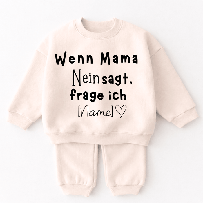 Wenn Mama Nein sagt, frage ich [Name] - Märchen Mode aus Bio - Baumwolle personalisierte geschenke Babyset & Bodys mit spruch & Geschenkideen für Neugeborene & 0–24 Monate & und perfekt als Geschenk zur Geburt