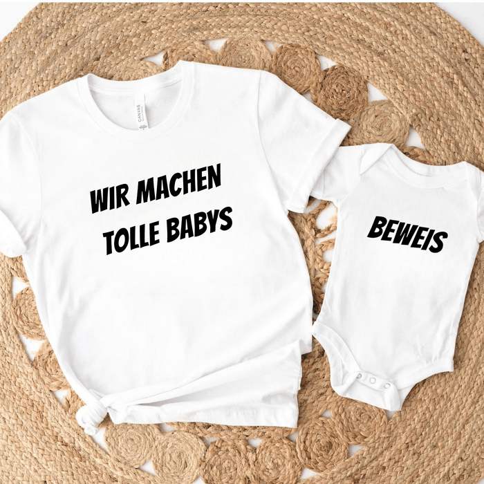 WIR MACHEN TOLLE BABYS - Märchen Mode aus Bio - Baumwolle personalisierte geschenke Babyset & Bodys mit spruch & Geschenkideen für Neugeborene & 0–24 Monate & und perfekt als Geschenk zur Geburt