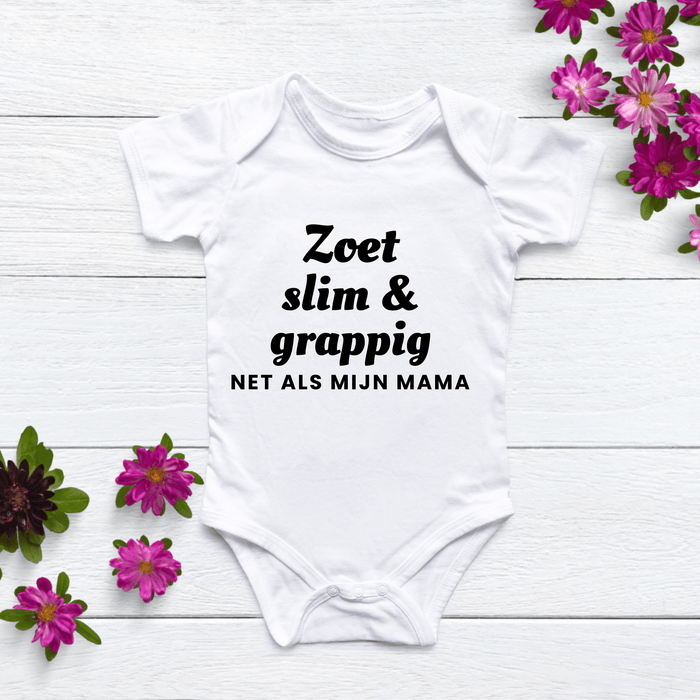 Zoet slim & grappig net als mijn mama Body - Märchen Mode aus Bio - Baumwolle personalisierte geschenke Babyset & Bodys mit spruch & Geschenkideen für Neugeborene & 0–24 Monate & und perfekt als Geschenk zur Geburt